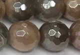 CSS813 15 inches 12mm faceted round AB-color sunstone beads