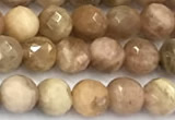 CSS820 15 inches 6mm faceted round sunstone beads