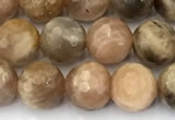 CSS821 15 inches 8mm faceted round sunstone beads