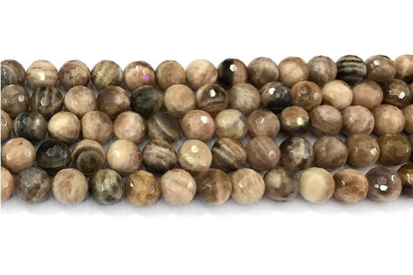 CSS822 15 inches 10mm faceted round sunstone beads