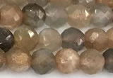 CSS825 15 inches 6mm faceted round sunstone beads