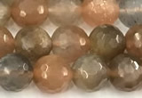 CSS826 15 inches 8mm faceted round sunstone beads