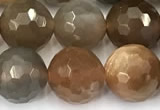 CSS827 15 inches 10mm faceted round sunstone beads