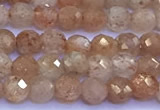 CSS837 15 inches 4mm faceted round golden sunstone beads