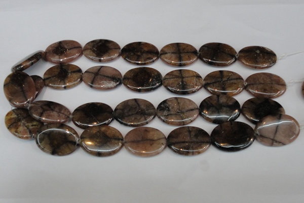 CST27 15.5 inches 22*30mm oval staurolite gemstone beads wholesale