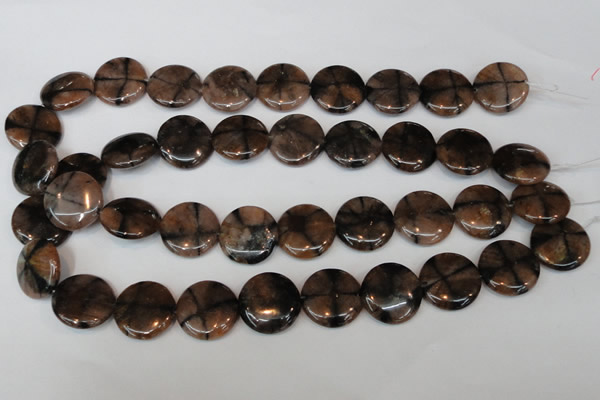 CST34 15.5 inches 20mm flat round staurolite gemstone beads wholesale