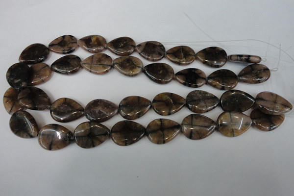 CST50 15.5 inches 18*25mm flat teardrop staurolite gemstone beads