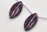 CSU23 20*40mm flat rice AB grade dyed natural sugilite beads