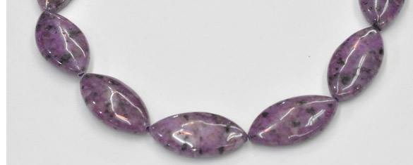 CSU24 AB grade 20*40mm flat rice dyed natural sugilite beads