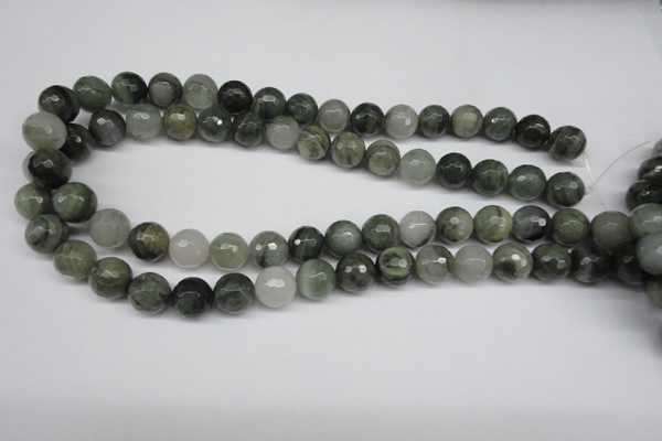 CSW15 15.5 inches 12mm faceted round seaweed quartz beads wholesale