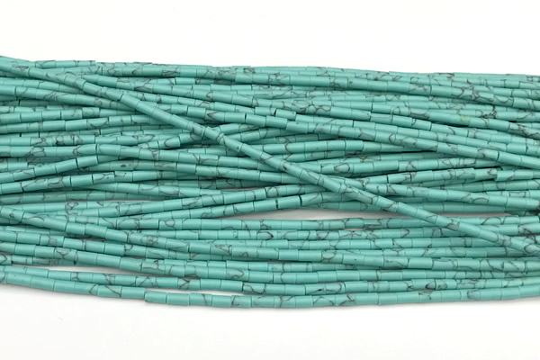 CTB1013 15 inches 2*4mm tube imitation turquoise beads