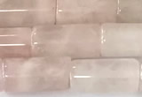 CTB1033 15 inches 8*16mm - 8*18mm tube rose quartz beads