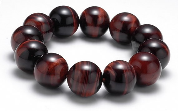 CTB11 9 inches 18mm round red tiger eye stretch bracelet