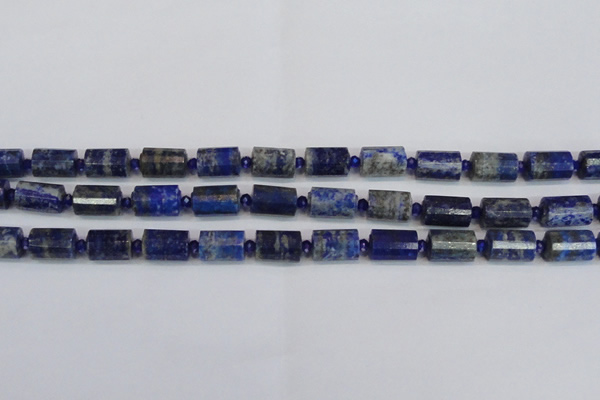 CTB201 15.5 inches 10*15mm faceted tube lapis lazuli gemstone beads