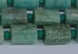 CTB208 15.5 inches 10*15mm faceted tube amazonite beads