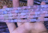 CTB252 15.5 inches 7*8mm - 7*11mm tube natural morganite beads