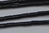 CTB300 15.5 inches 3*6mm tube black stone beads wholesale