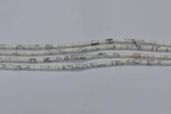 CTB304 15.5 inches 4*6mm tube white howlite beads wholesale