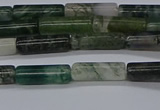 CTB315 15.5 inches 4*13mm tube moss agate beads wholesale