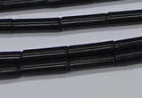 CTB318 15.5 inches 4*13mm tube black stone beads wholesale