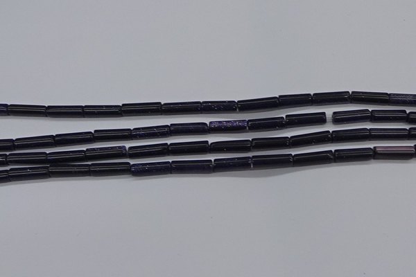 CTB329 15.5 inches 4*13mm tube blue goldstone beads wholesale