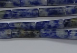 CTB355 15.5 inches 4*13mm tube blue spot stone beads wholesale