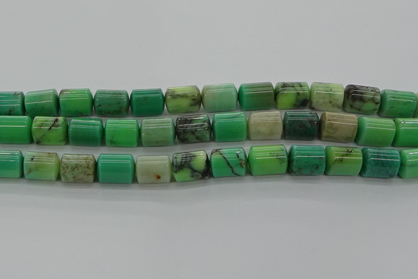 CTB516 15.5 inches 10*13mm triangle grass agate beads wholesale