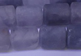 CTB565 15.5 inches 10*13mm triangle matte cloudy quartz beads