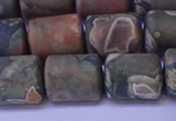 CTB568 15.5 inches 10*13mm triangle matte rhyolite beads