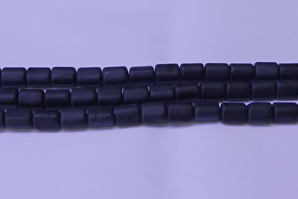 CTB577 15.5 inches 10*13mm triangle matte black agate beads