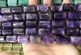 CTB618 15.5 inches 11*16mm - 12*18mm faceted tube amethyst beads