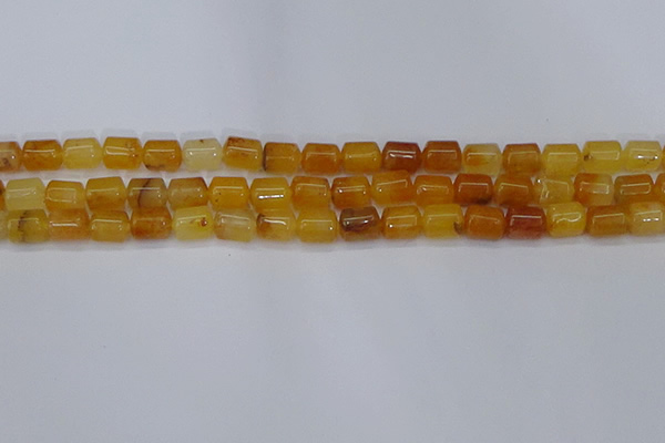 CTB702 15.5 inches 6*8mm tube yellow jade beads wholesale