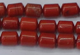 CTB709 15.5 inches 6*8mm tube red jasper beads wholesale