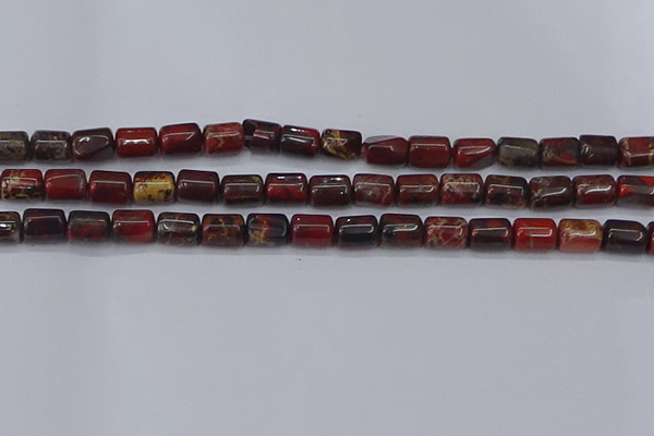 CTB710 15.5 inches 6*8mm tube poppy jasper beads wholesale