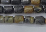 CTB712 15.5 inches 6*8mm tube black picasso jasper beads wholesale