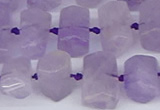 CTB752 15.5 inches 6*10mm - 8*12mm faceted tube lavender amethyst beads