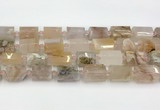 CTB884 13*25mm - 14*19mm faceted tube sakura agate beads