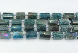 CTB888 15.5 inches 13*25mm - 14*19mm faceted tube apatite beads