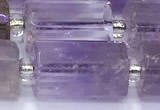 CTB903 15 inches 10*16mm faceted tube amethyst beads