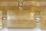 CTB907 15 inches 10*16mm faceted tube citrine beads