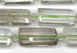 CTB915 13*25mm - 15*28mm faceted flat tube phantom quartz beads