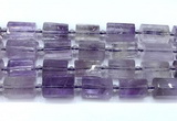 CTB946 15 inches 13*25mm - 14*19mm faceted tube amethyst beads