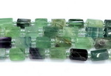 CTB947 15 inches 13*25mm - 14*19mm faceted tube fluorite beads