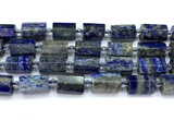 CTB951 15 inches 13*25mm - 14*19mm faceted tube lapis lazuli beads