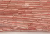 CTB968 15 inches 2*4mm tube cherry quartz beads