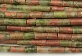 CTB984 15 inches 2*4mm tube unakite beads