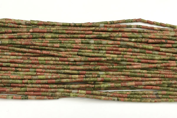 CTB984 15 inches 2*4mm tube unakite beads