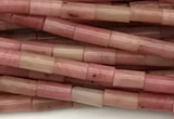 CTB988 15 inches 2*4mm tube pink wooden jasper beads