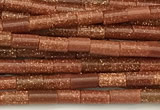 CTB989 15 inches 2*4mm tube goldstone beads