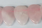 CTD01 Top drilled 22*30mm flat teardrop rose quartz beads